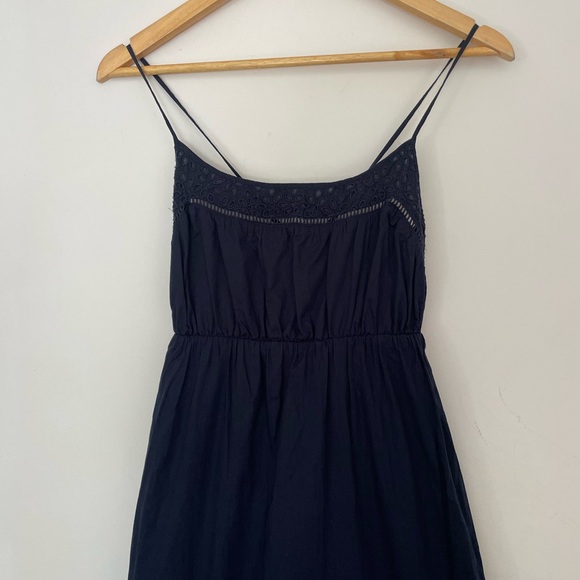 J. Crew Eyelet Lace Navy Midi Dress xxs - Picture 4 of 9
